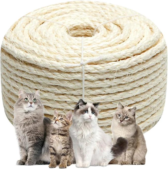Premium White Sisal Rope 1 4 Inch by 65-Feet Lightweight