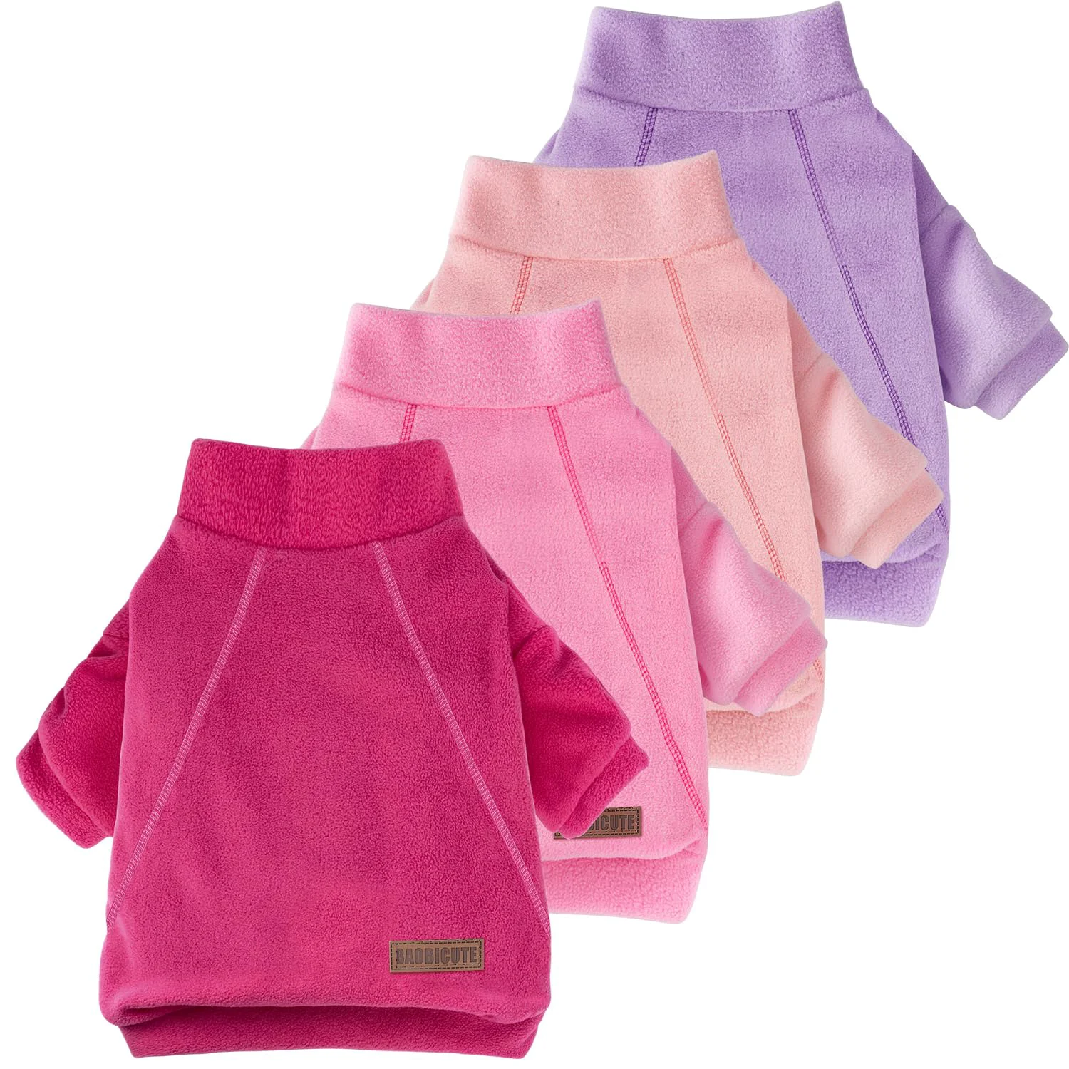 Advanced BAOBICUTE 4 Pack Fleece Dog Sweater for Small Dogs – Warm Cozy Easy-Care Original