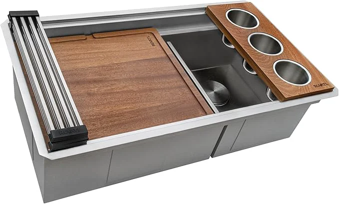 Relaxed Ruvati 33-inch Workstation Kitchen Sink – Dual Tier Double Bowl Kitchen Sink – Low Divide Undermount Sinks – 16 Gauge Stainless Steel Kitchens Sinks – RVH8255About ThisOverview User-Friendly