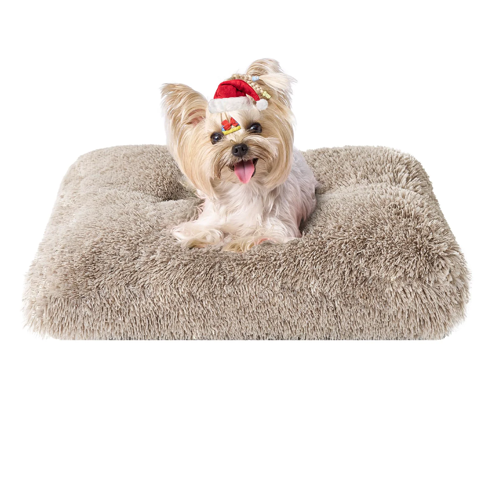 Fine Crafted EHEYCIGA Fluffy Dog Crate Bed for Small Dogs Plush Faux Fur Non-Slip Bottom Machine Washable Taupe Secure
