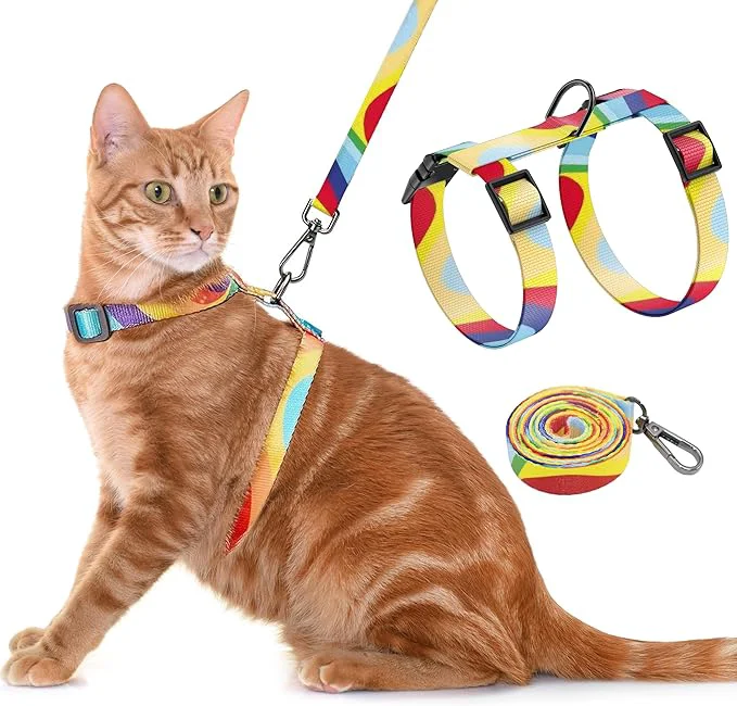 Dependable Cat Harness and Leash Set Adjustable Kitten Harness Escape Proof Cats Harness Traditional