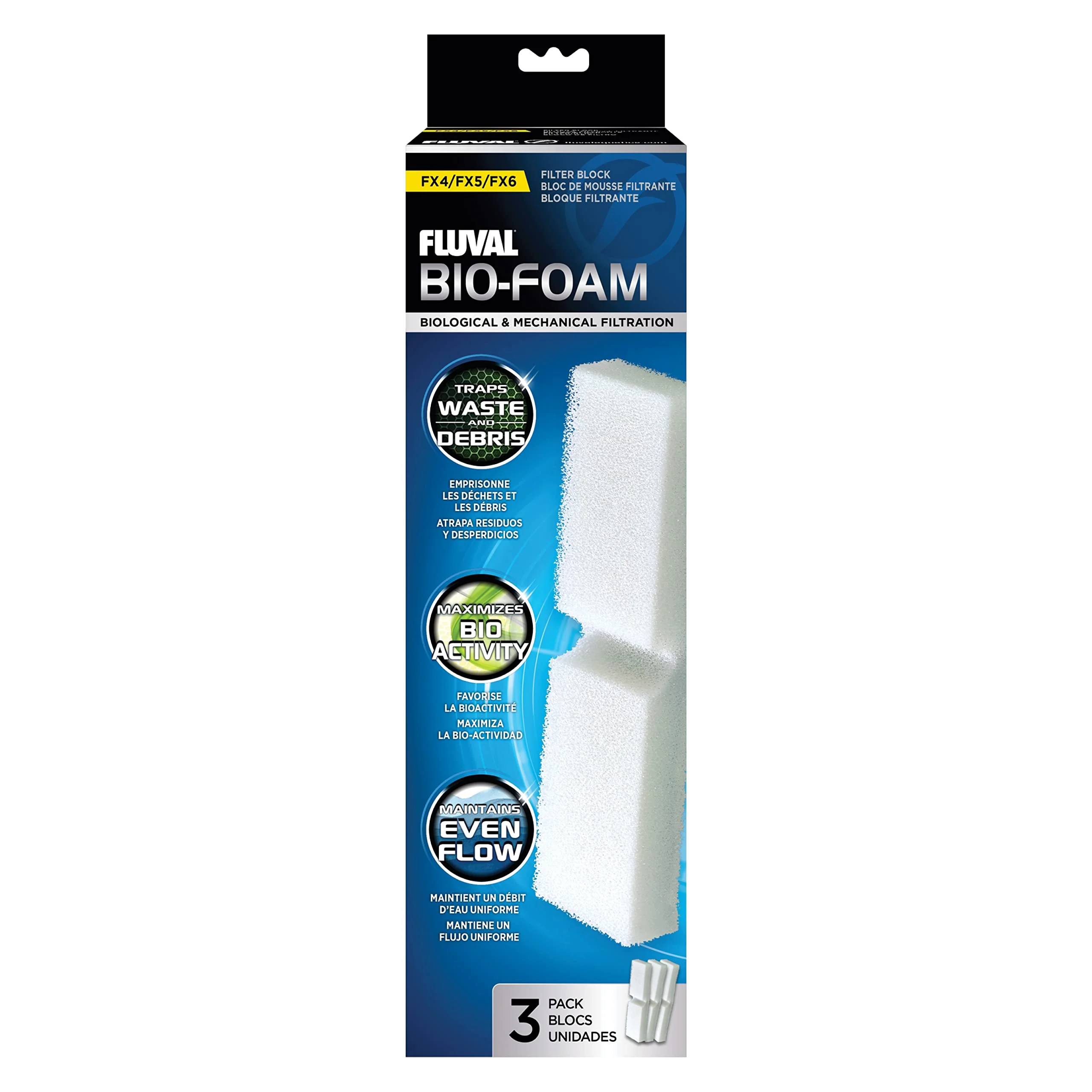 Next-Generation Fluval FX5 Filter Foam Block – 3-Pack Mechanical Filtration for Freshwater Marine Aquariums Minimalist