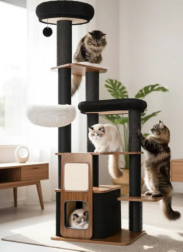 High-Quality 63 Modern Cat Tree Tower for Indoor Cats Heavy Duty Cat Trees for Large Cat Durable
