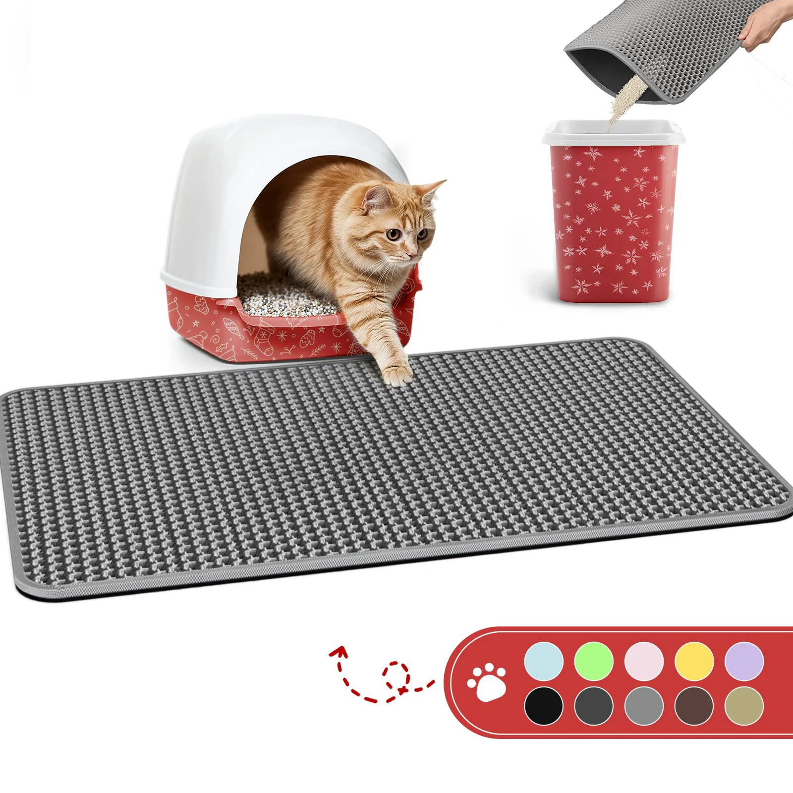 Innovative Powools Cat Litter Mat 23.2 x 29.1 in — Large Waterproof Non-Slip Litter Trap Exceptional