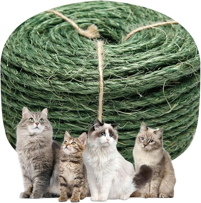 Fine Green Sisal Rope 1 4 Inch for Cat Scratching Post DIY Hemp Twine High-Performance