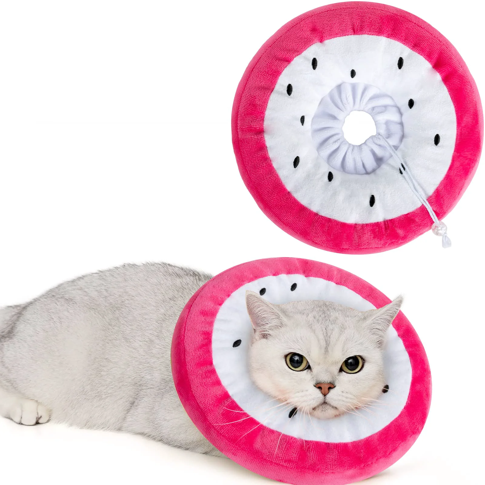 Stylish ANWA Adjustable Cat Cone Collar – Soft Donut Recovery Collar to Stop Licking Trendy