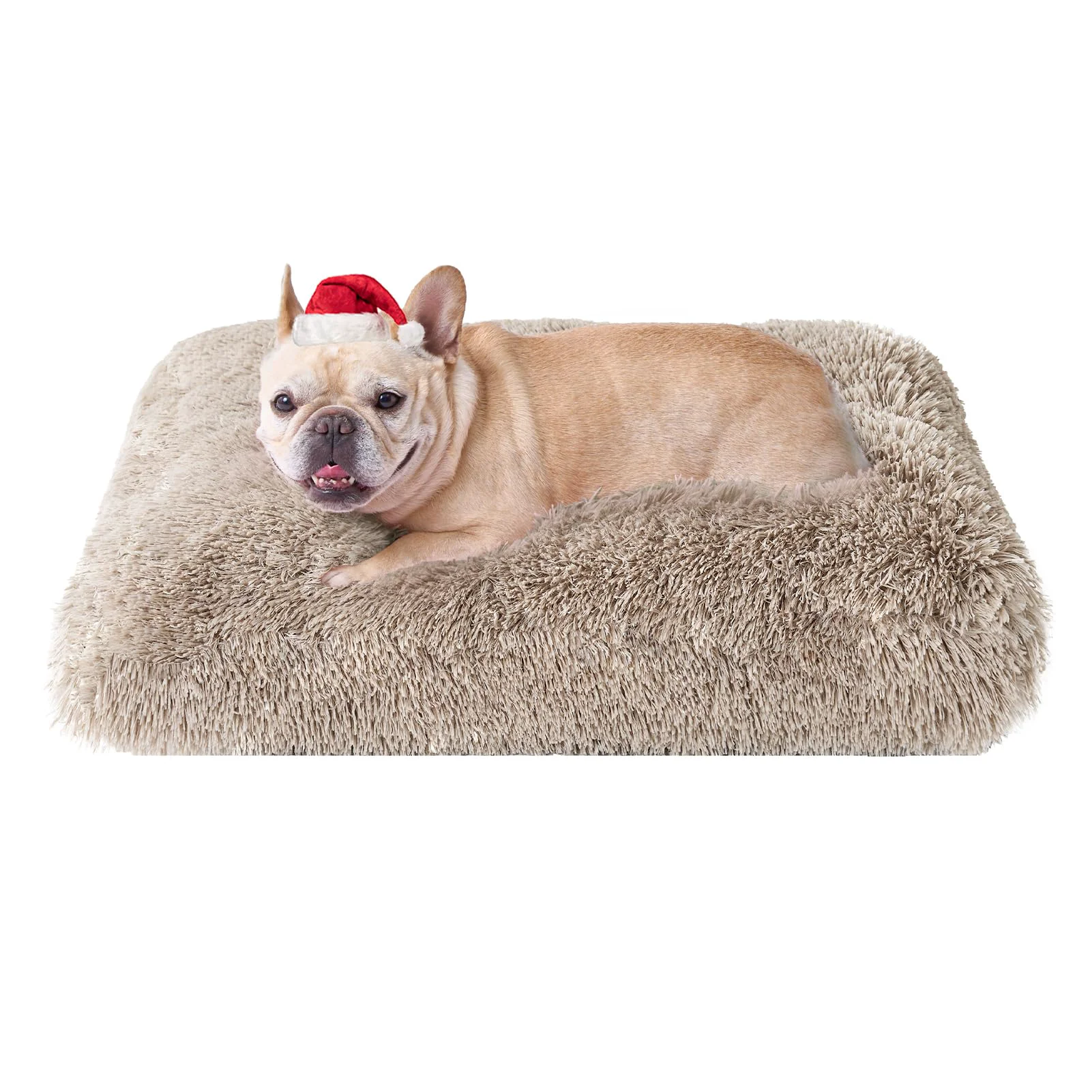 Elite EHEYCIGA Fluffy Dog Crate Bed for Medium Dogs — Plush Faux Fur Non-Slip Washable Clean