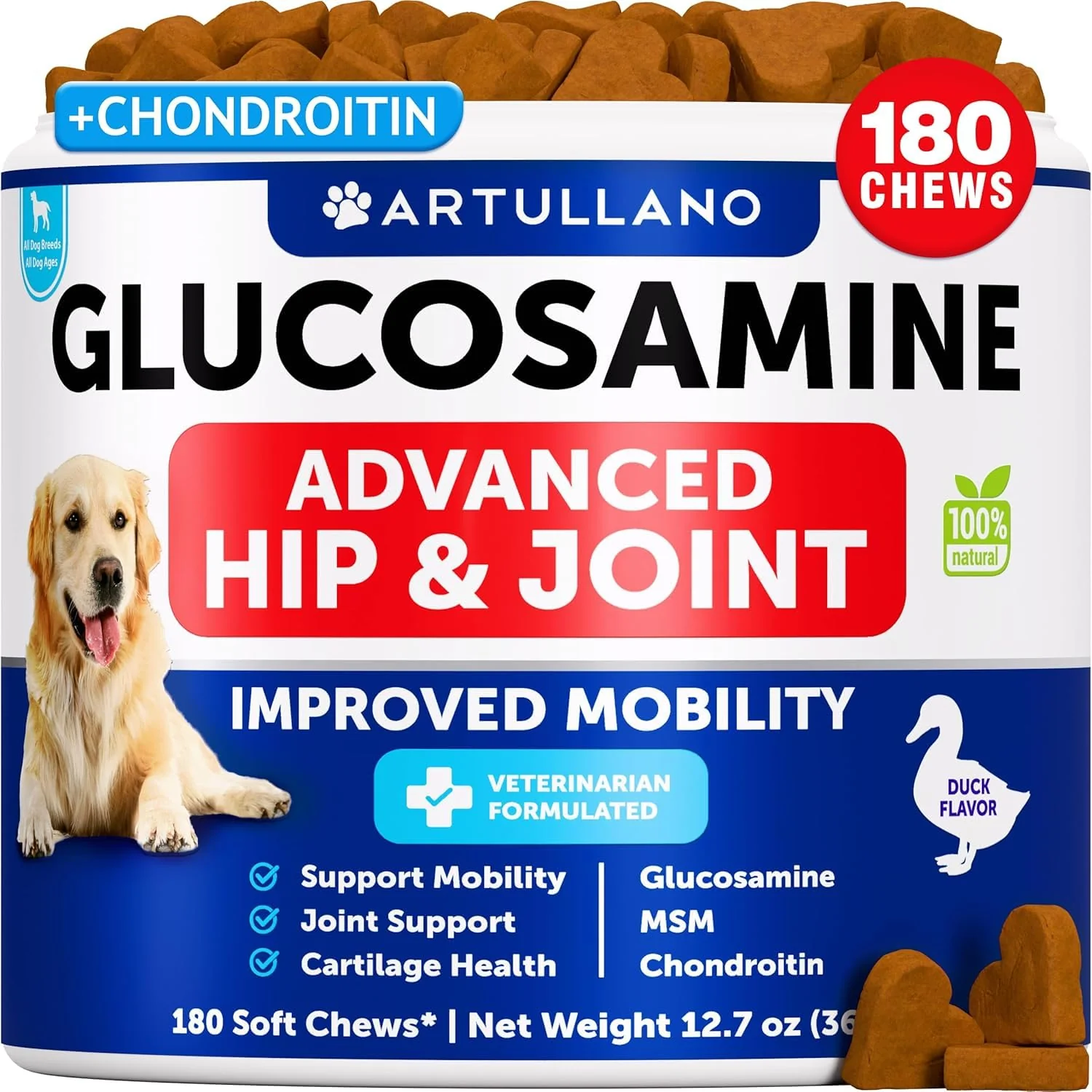 Unique Artullano Glucosamine for Dogs – Hip Joint Support for Large Breeds Excellent