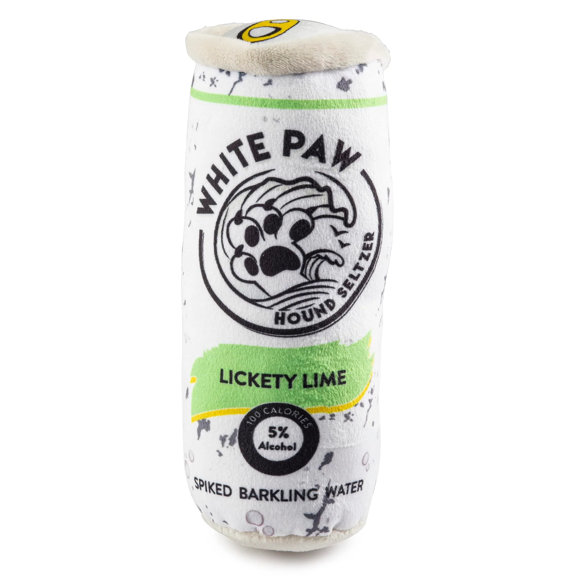 Convenient Haute Diggity Dog White Paw Lickety Lime Plush Toy with Squeaker Designer Dog Toy for All Breeds Practical