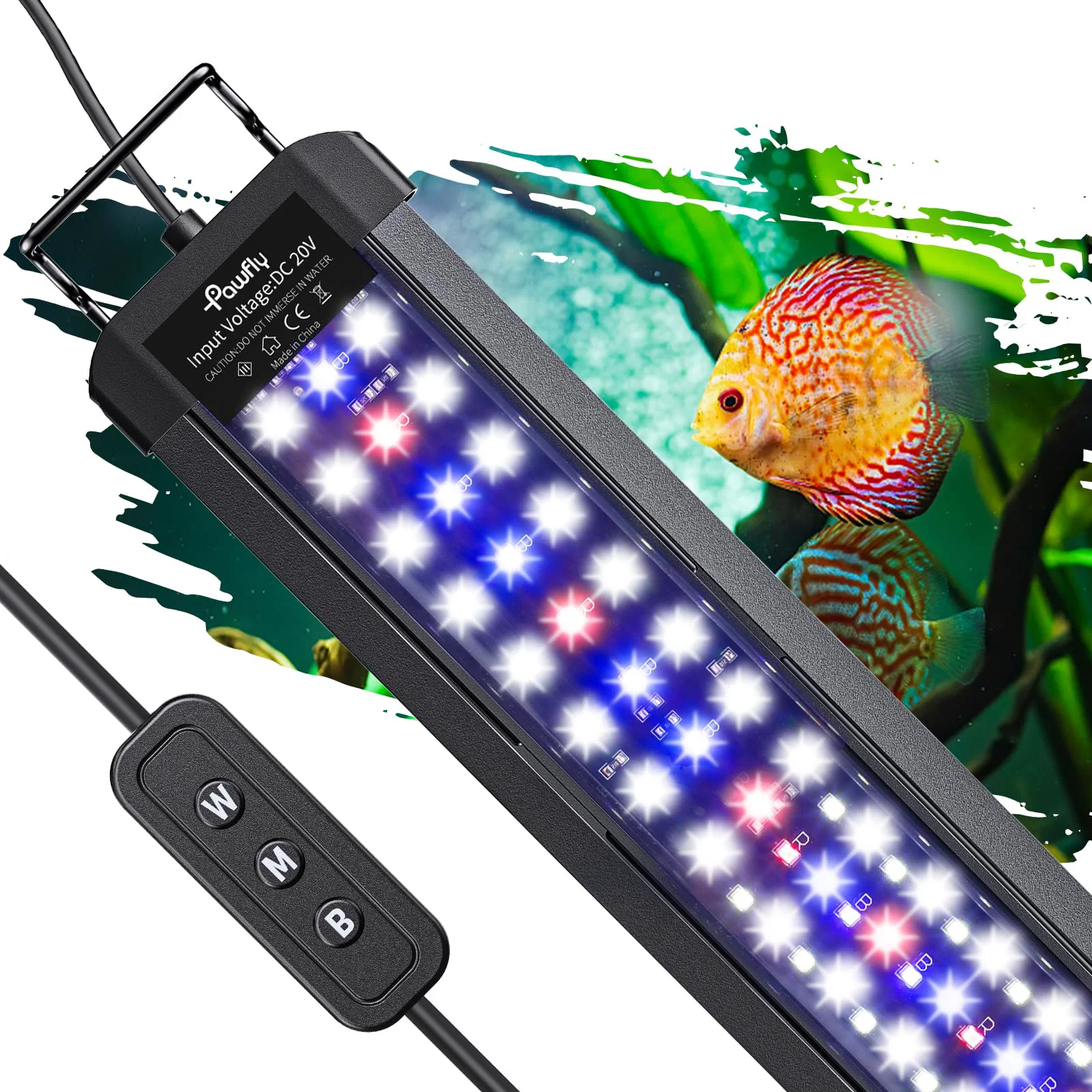Minimalist Pawfly 14W Aquarium LED Light for 18–24 Inch Tanks Extendable Full Spectrum Original