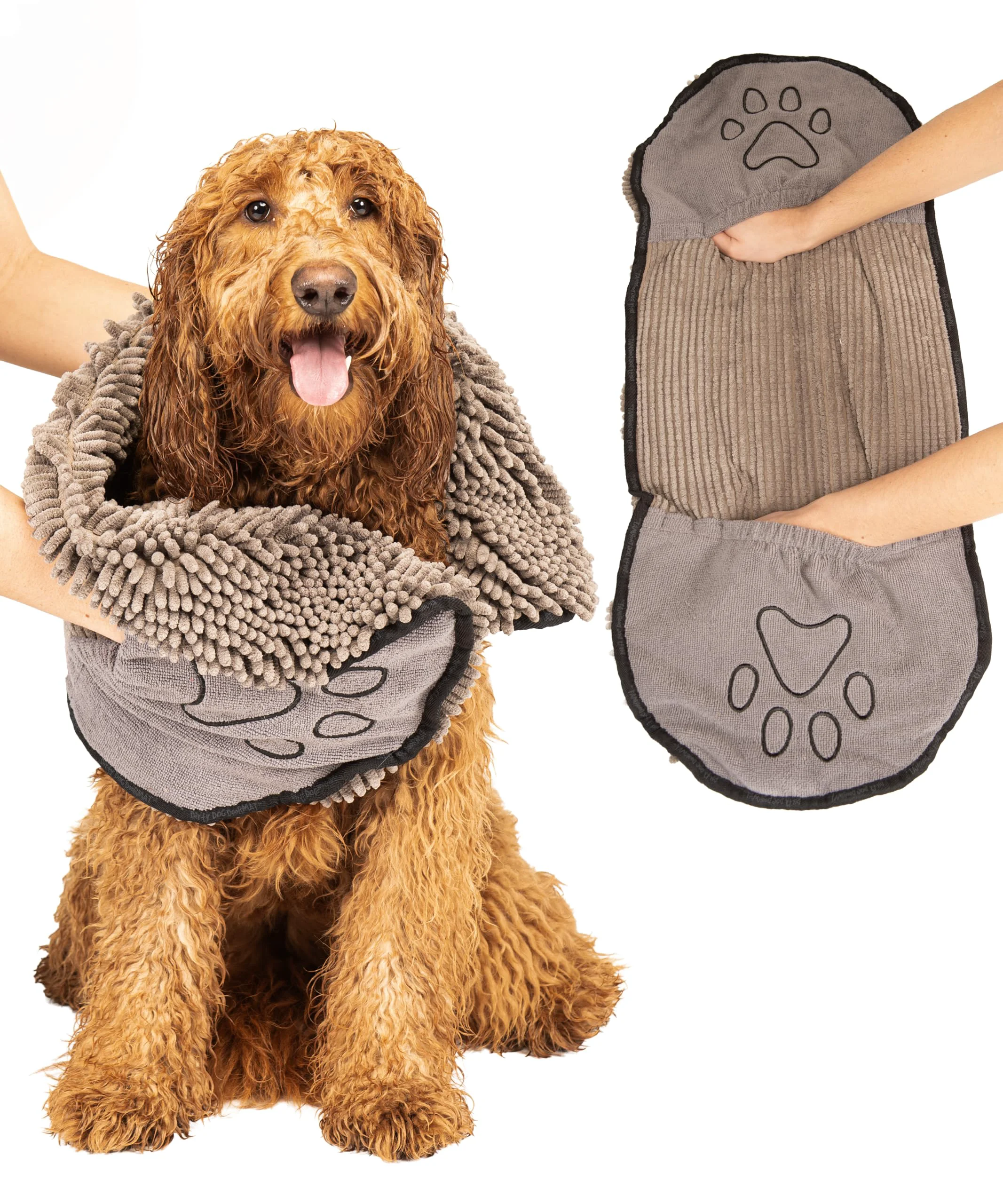 Sustainable Dog Gone Smart The Dirty Dog Shammy – Fast Drying Microfiber Dog Towel Grey Reliable