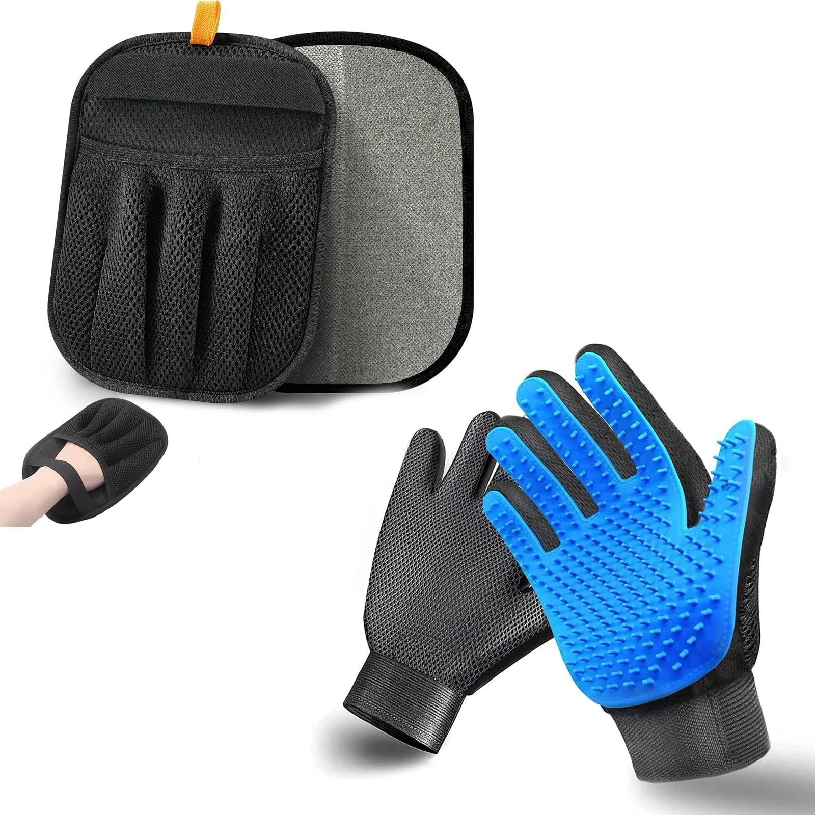 Fast NVNAN Pet Hair Removal Glove 2-in-1 – Grooming Fabric De-Furring Glove for Dogs Cats Versatile