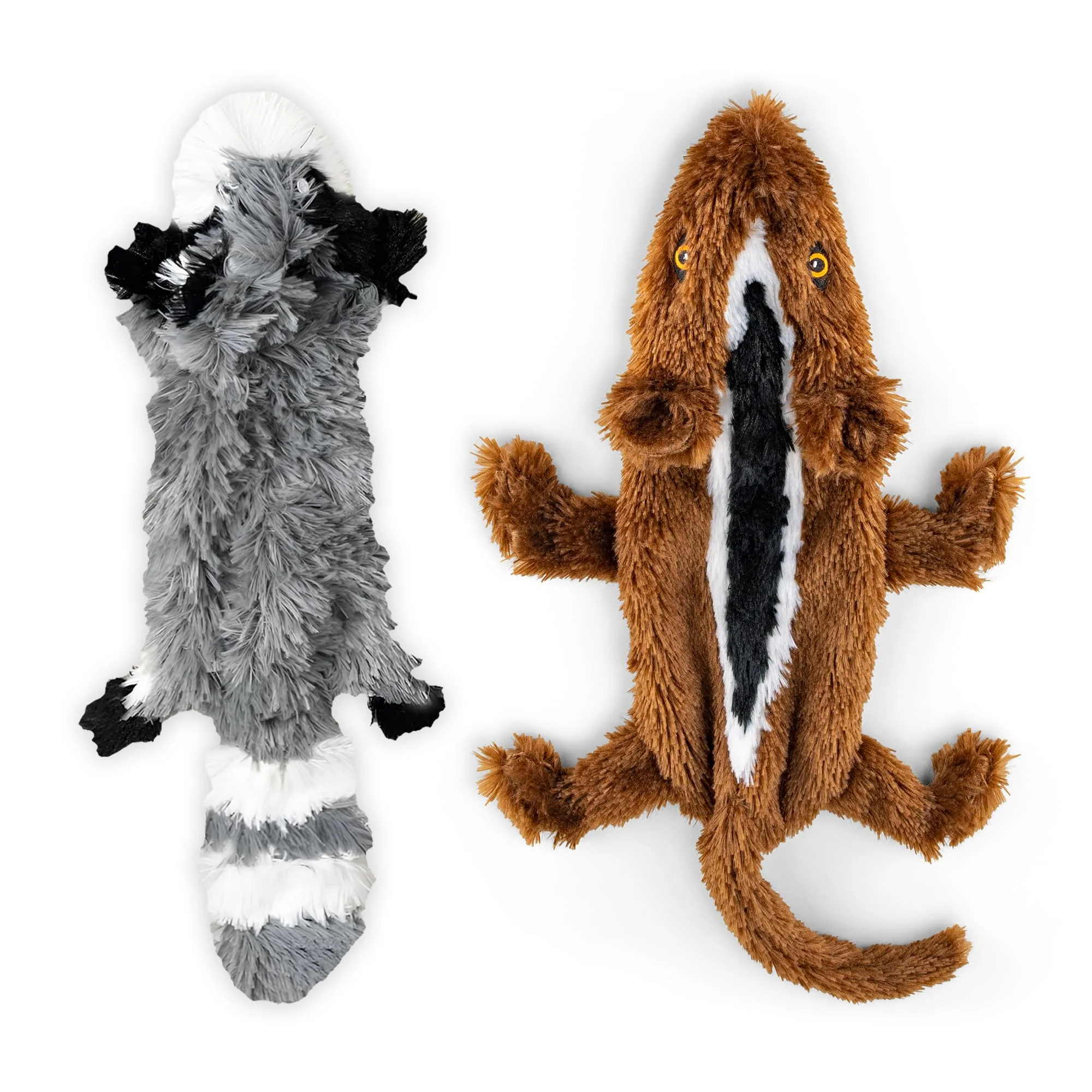 Detailed FGA MARKETPLACE Racoon-Squirrel Flat NO Stuffing NO Squeak Plush Dog Toy – 21 Inch World-Class
