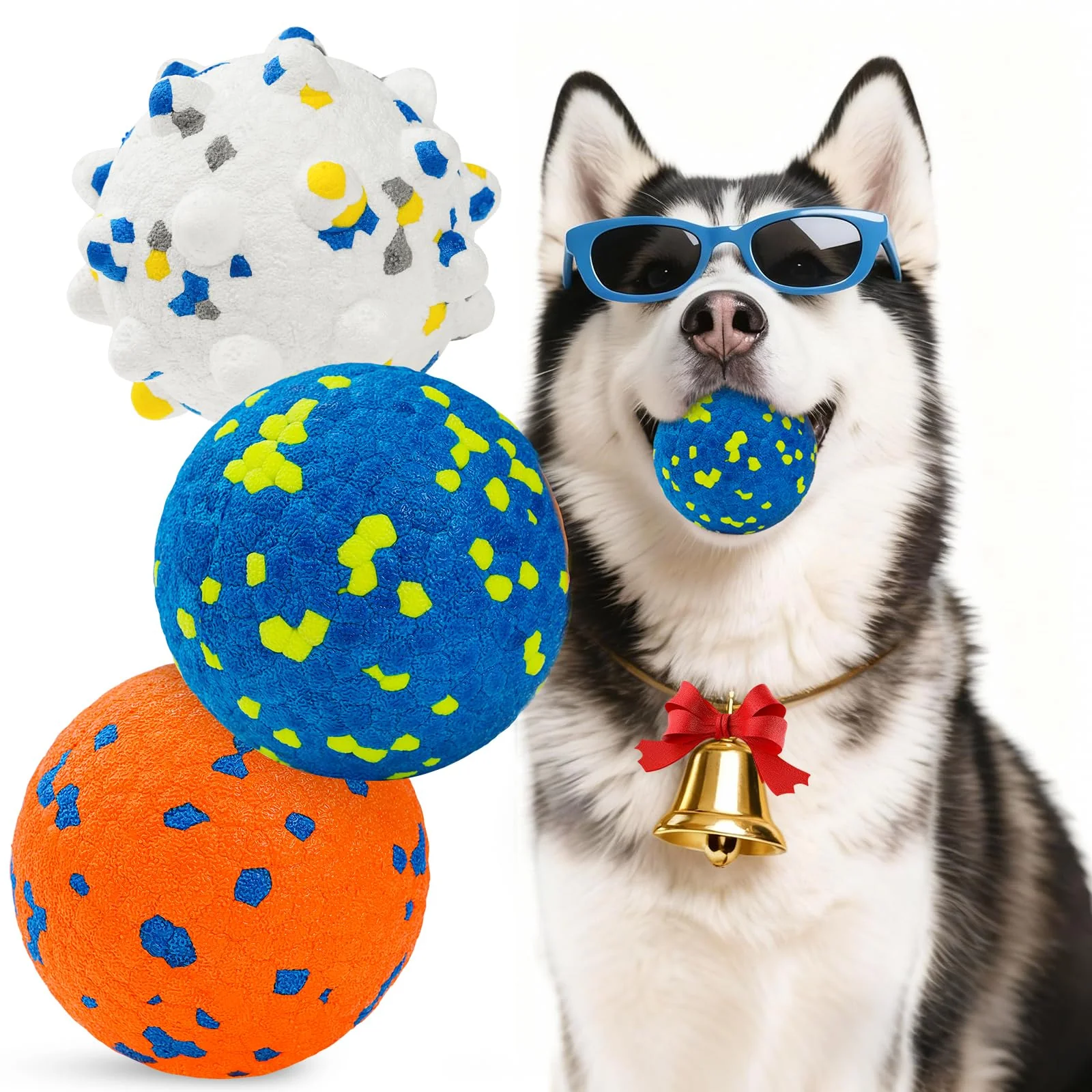 Reliable HIPPIH Dog Balls – 3-Inch Interactive Tennis Balls for Small Medium Dogs 3-Pack Powerful
