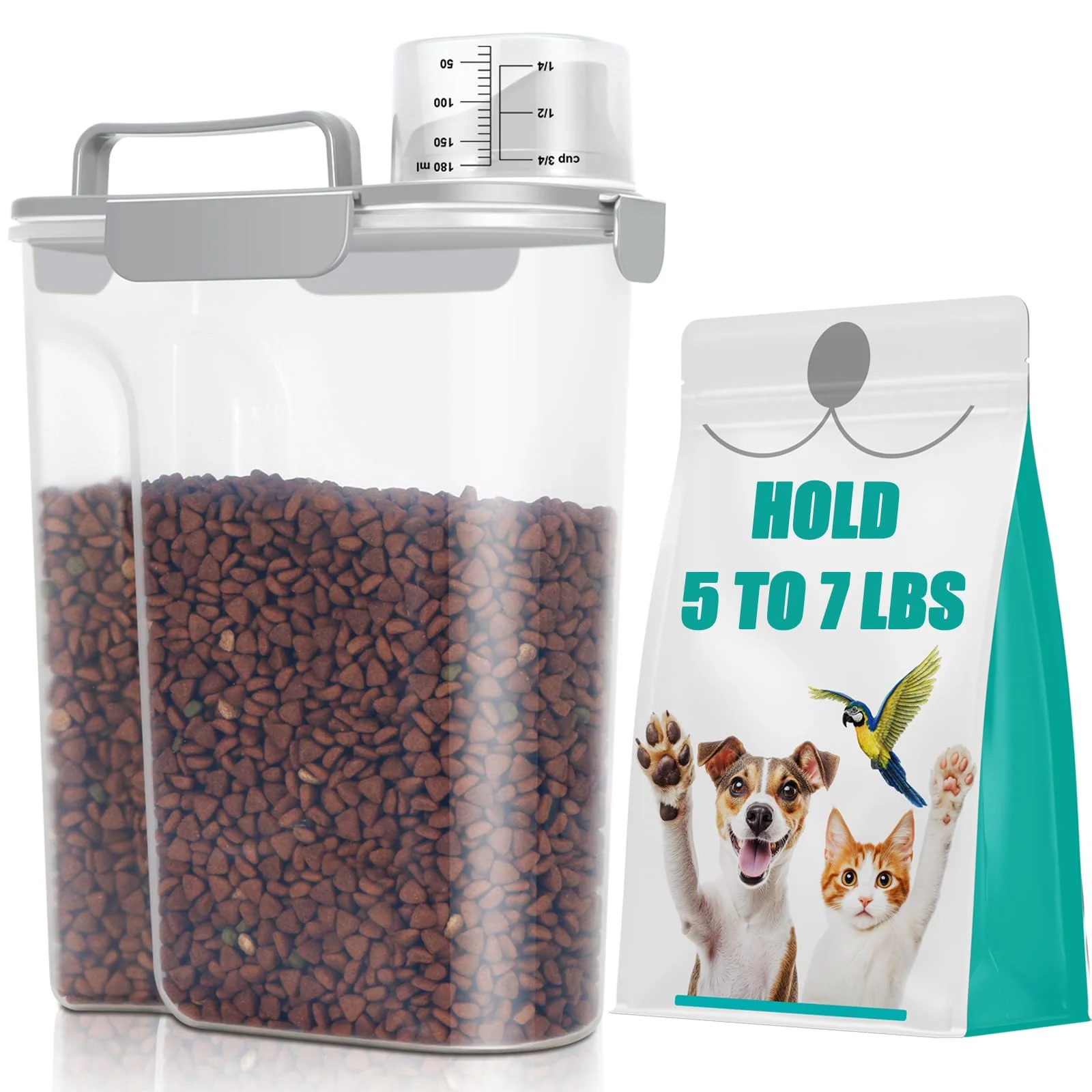 Elegant TBMax 6-Quart Pet Food Storage Container 5–7 lbs – Airtight Easy-Pour Spout with Measuring Cup Portable Kibble Bin Organic