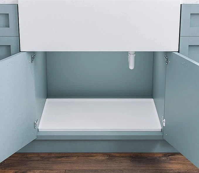 High-End BASIN Under Sink Mats for Kitchen Waterproof – The Silicone Under Sink Liner Drip Tray – Designed in USA – Sink Cabinet Protector for Water Drips Leaks Spills – 28 x22 WhiteAbout ThisOverview Soft