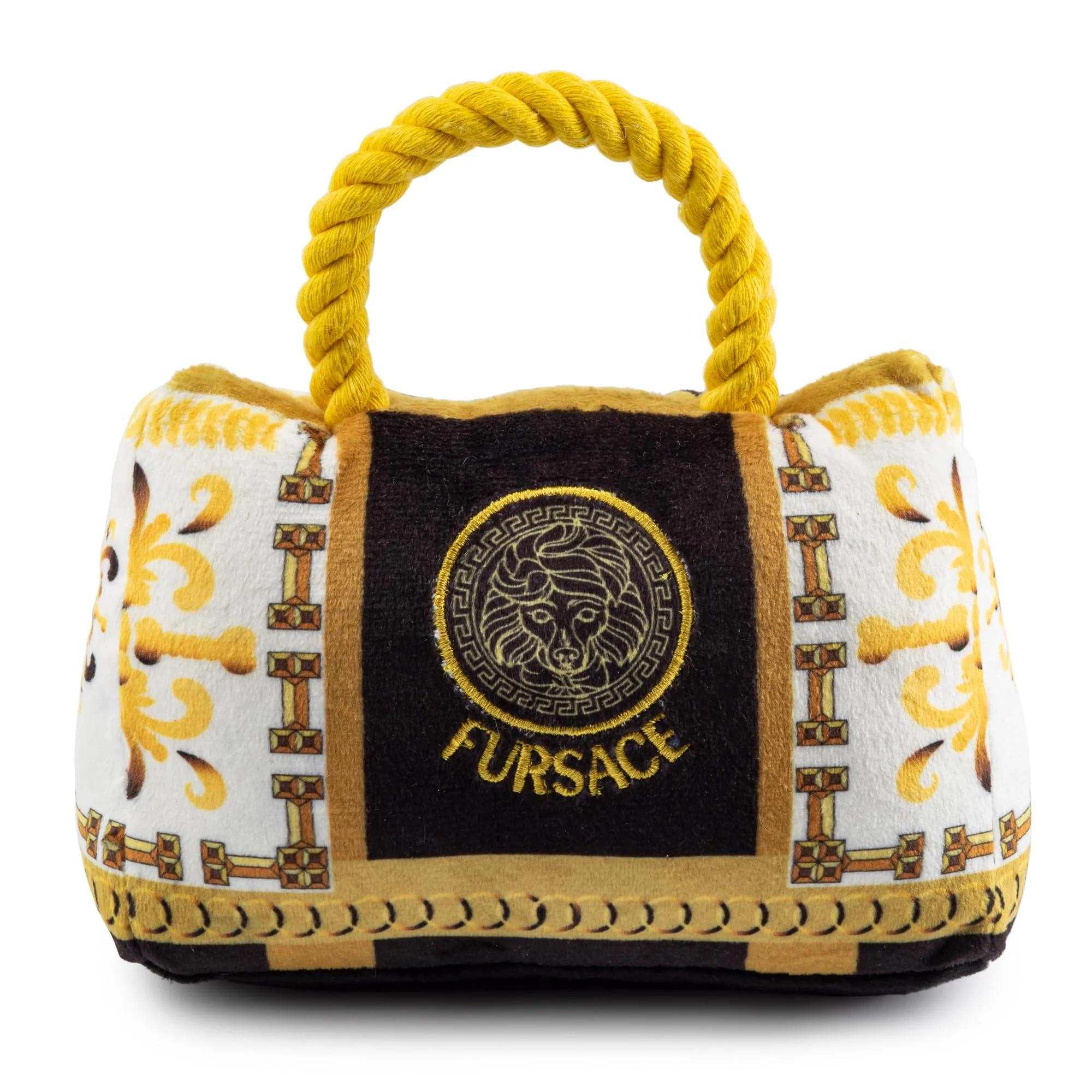 Practical Haute Diggity Dog Fursace Handbag Toy – Plush Designer Squeaker for All Breeds Interactive Machine-Washable Organic