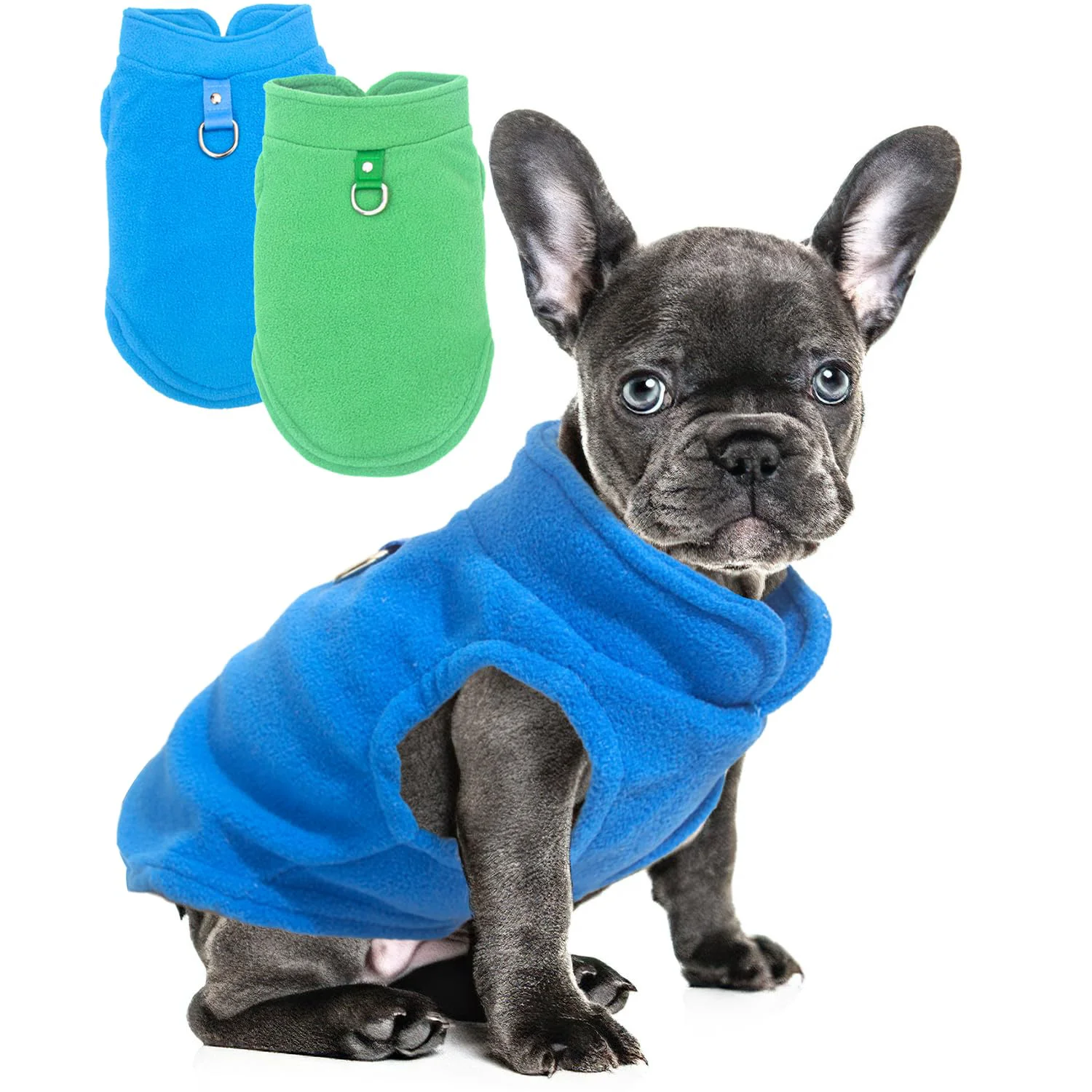 Safe 2 Pieces Fleece Dog Sweaters for Small Dogs — Warm Leash-Ready Winter Vest Set Chihuahua French Bulldog Dachshund XL Fine Crafted