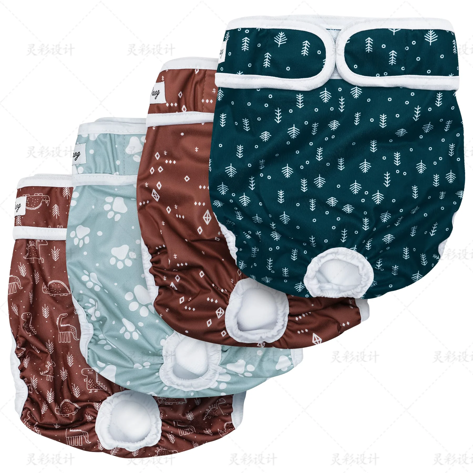 Genuine JoyDaog Female Dog Diapers for Small Dogs – 4 Pack Reusable Washable XS Next-Generation