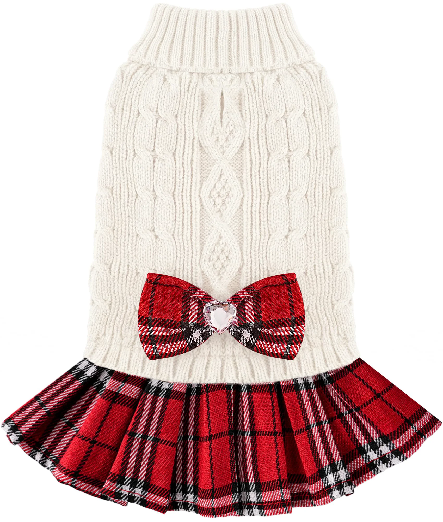 Original Design BAOBICUTE Small Dog Christmas Sweater Dress with Bowtie Cozy Knit for Small Medium Pets User-Friendly