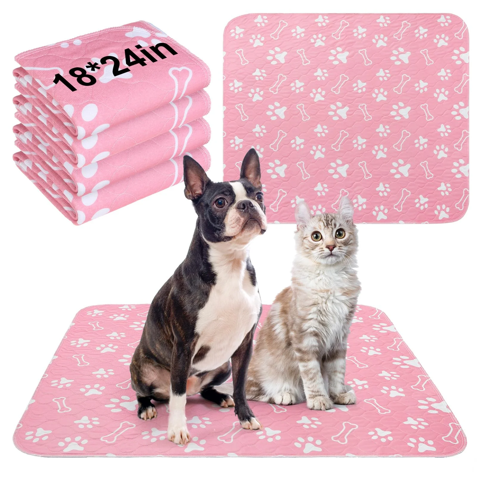 Elegant BEAUTYZOO 4 Pack Washable Puppy Pads 18×24 – Reusable Non-Slip Odor-Control Professional