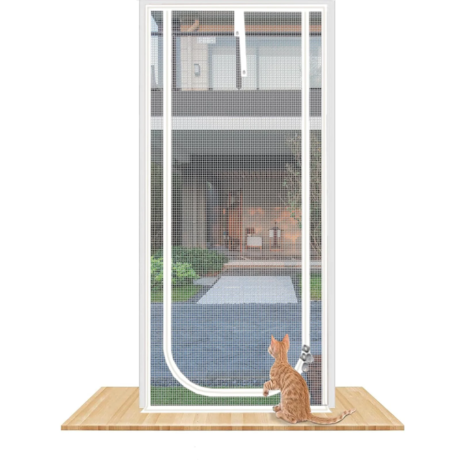 Selected QWR Reinforced Cat Screen Door 32×80 Cat-Proof Mesh with Zipper Closure Organic