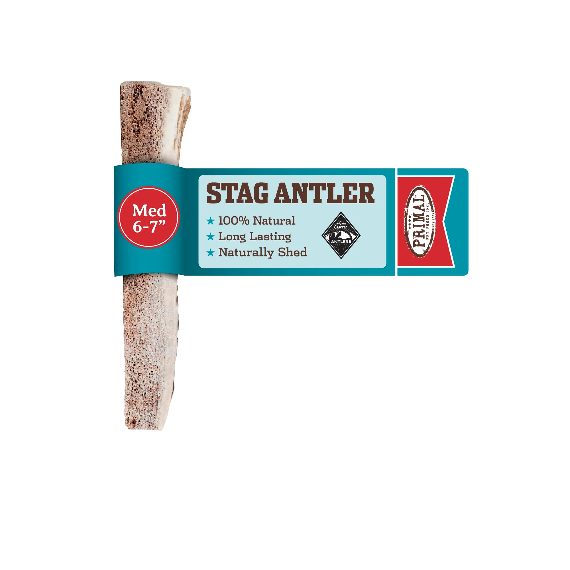 Outstanding Primal Antlers for Dogs Split Stag Antlers for 15-30 lb Primal Pet Foods Reusable