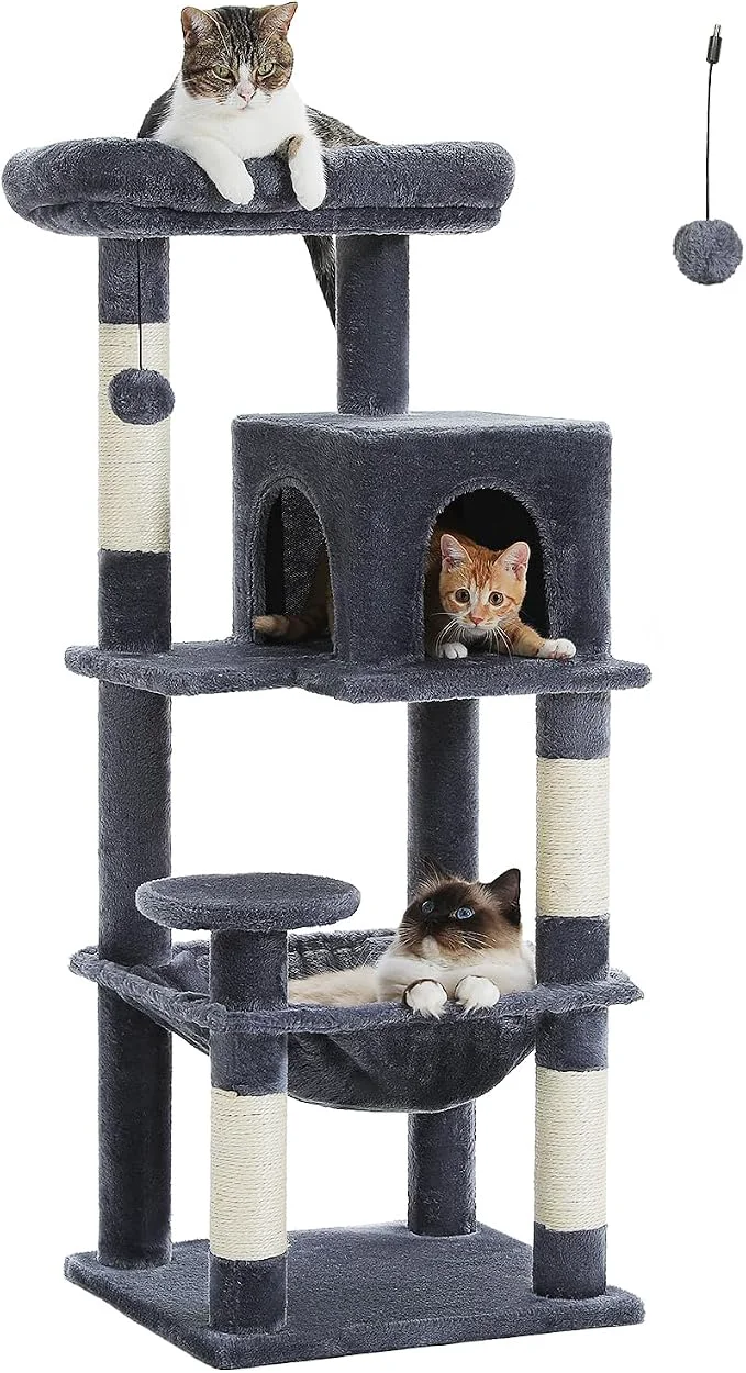 Durable Cat Tree for Indoor Cats 45.7 Multi-Level Cat Tower Lightweight