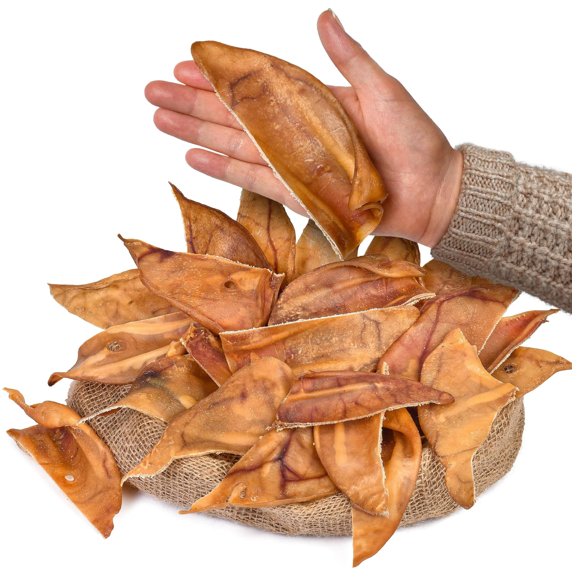 Traditional Healthy Half Pig Ears 25 Pcs Natural Grain- Dog Chews PEPPY DOG Consistent