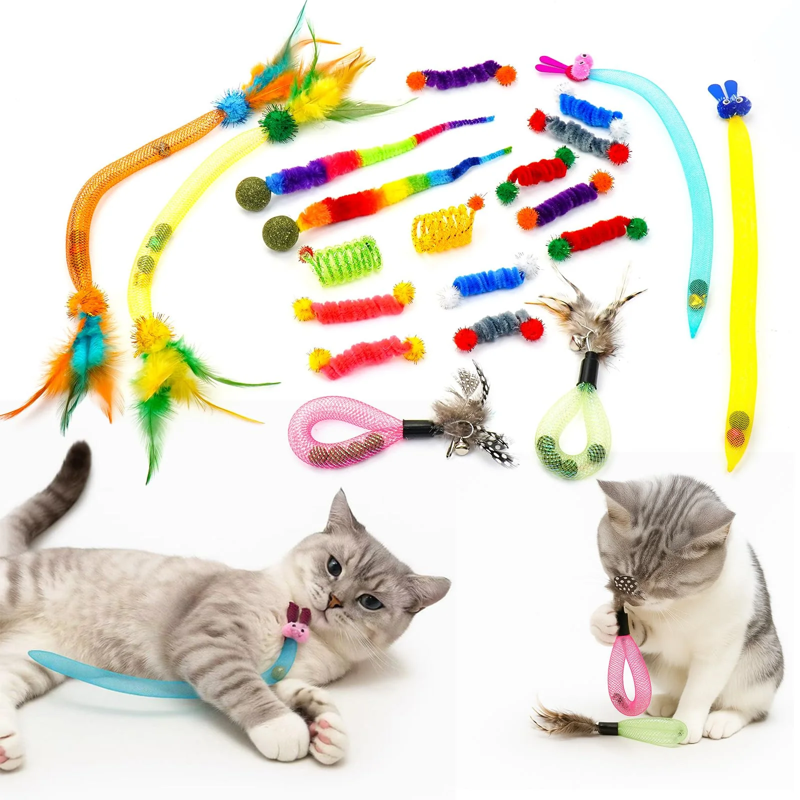 Carefully Designed Coivnl 20PCS Interactive Cat Toys Pack for Indoor Cats High-Quality