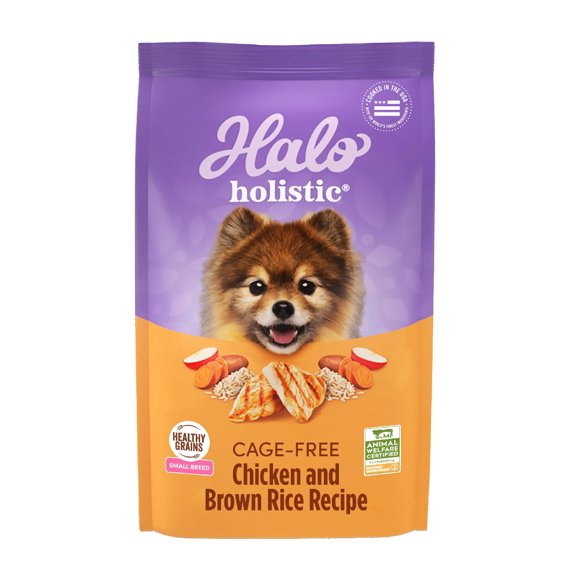 Expertly Made Halo Holistic Small Breed Dog Food – Cage- Chicken Brown Rice Recipe – Digestive Health 3.5 lb Safe