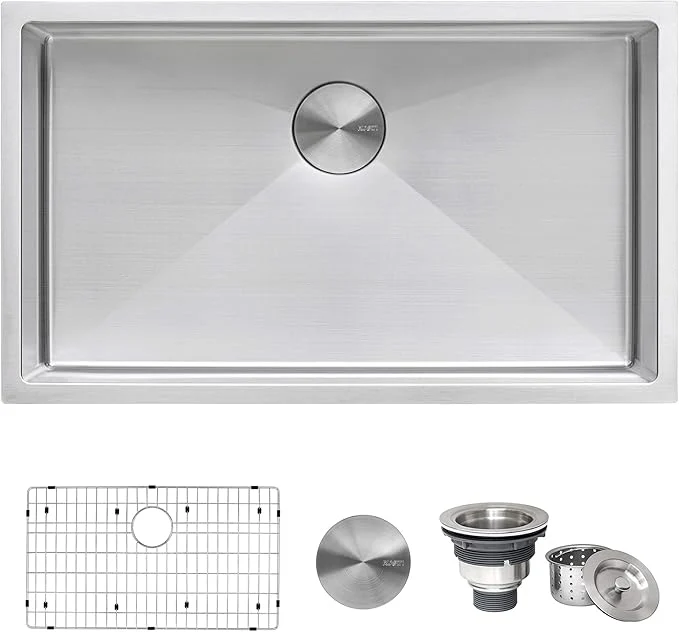Smart Ruvati 33-inch Undermount 16 Gauge Tight Radius Large Kitchen Sink Stainless Steel Single Bowl – RVH7433About ThisOverview Fashionable