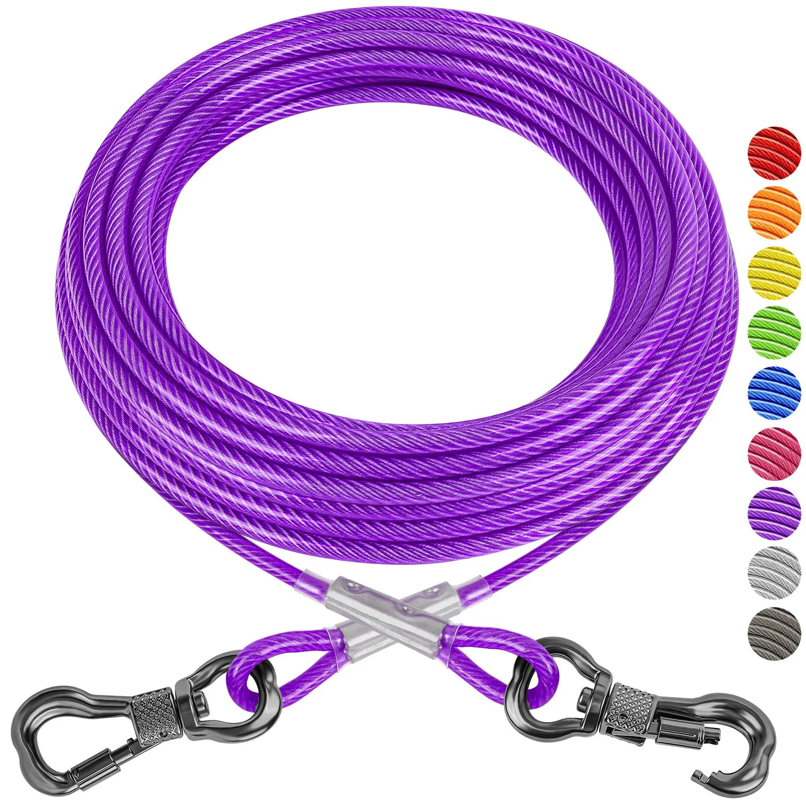 Original Design XiaZ Dog Tie Out Cable 30ft – Heavy-Duty Yard Tether for Large Dogs Safe