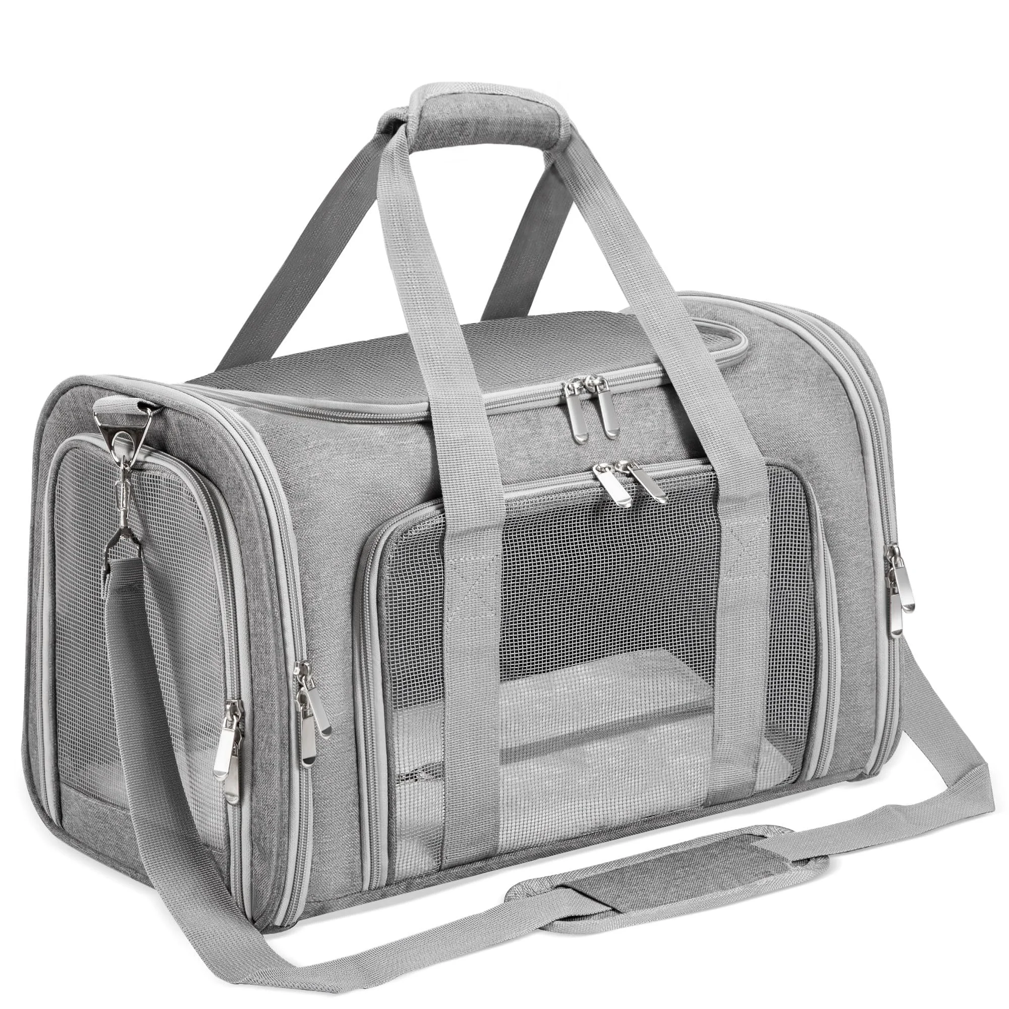 Refined LEHNI Soft-Sided Pet Carrier – Collapsible TSA- Carrier for Cats Small Dogs User-Friendly
