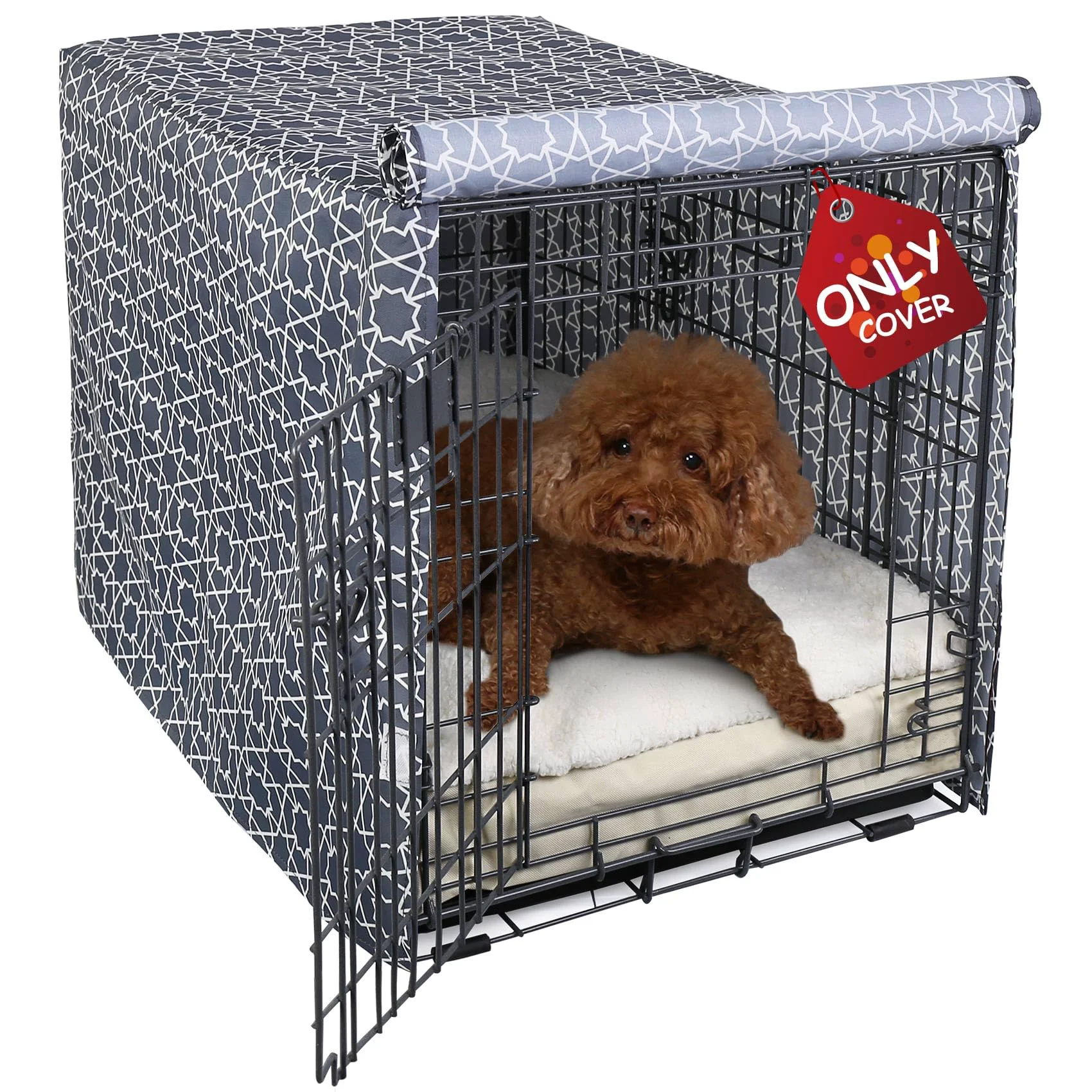 Traditional Explore Land Pattern Dog Crate Cover for 30-Inch Crates — Morocco Design 1-3 Doors Original
