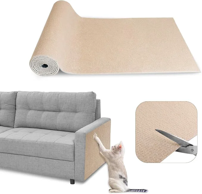 Effective Eunice Cat Scratching Mat Self-Adhesive Cat Scratch Carpet Trimmable Smooth