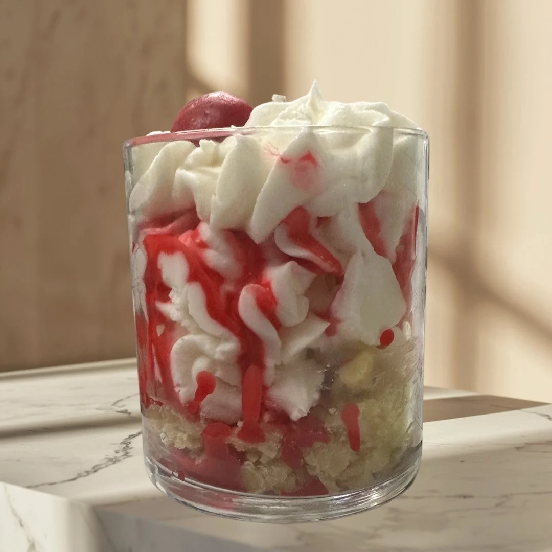 Green Bougie de Luxe Parfumée Gâteau au Fromage aux Cerises Long-Lasting