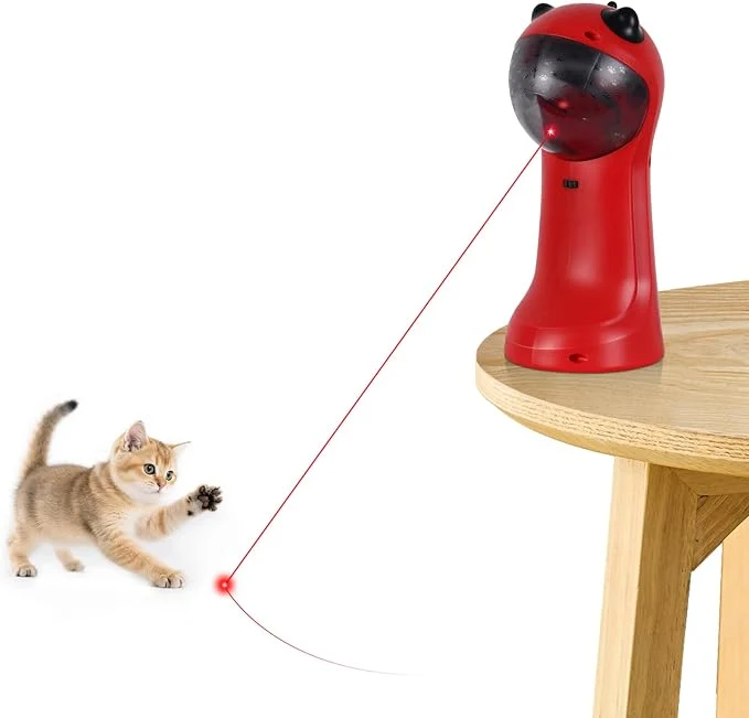 Next-Generation TBTeek Cat Toy Motion-Activated Rechargeable 5 Fun Patterns Random Rotating Minimalist
