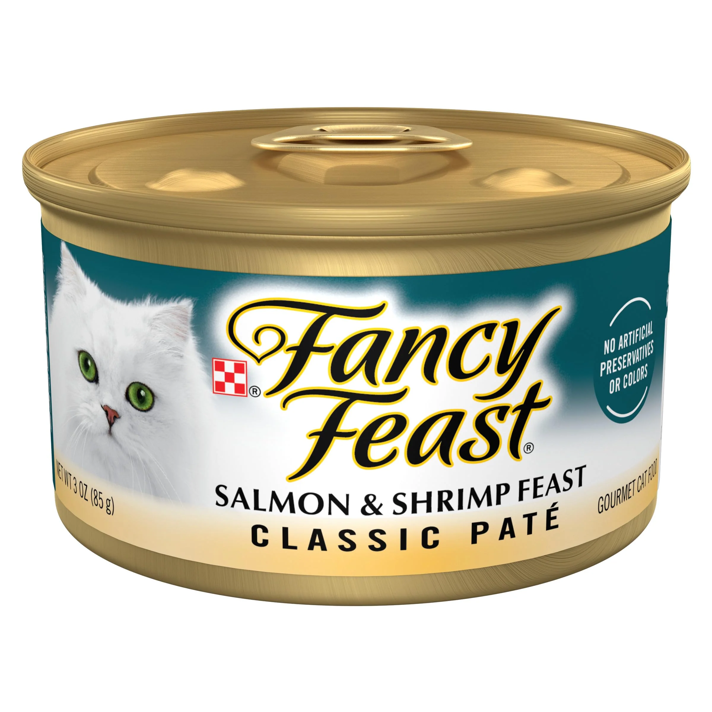 Casual Fancy Feast Salmon Shrimp Feast Pate — Grain- Wet Cat Food Pack of 24 3 oz Cans Stylish