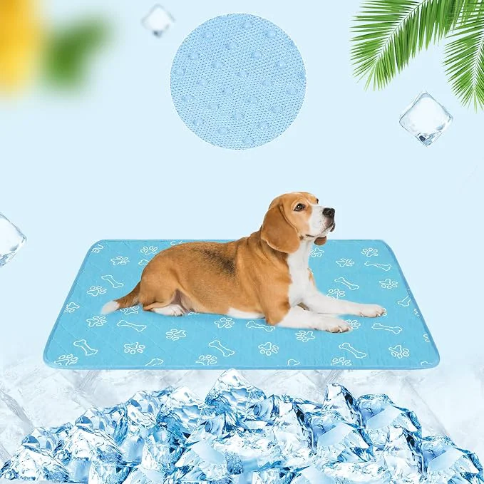 Relaxed BEAUTYZOO Upgraded Dog Self Cooling Mat Ice Silk Chill Pads Natural