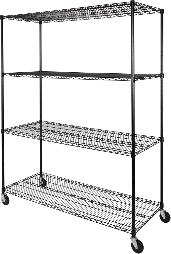 Fine Crafted Seville Classics UltraDurable Heavy Duty NSF Solid Steel Wire Rack Storage Unit Organizer for Garage Warehouse Office Restaurant Classroom Kitchen Black 4-Tier Shelving 60 W x 24 DAbout ThisOverview