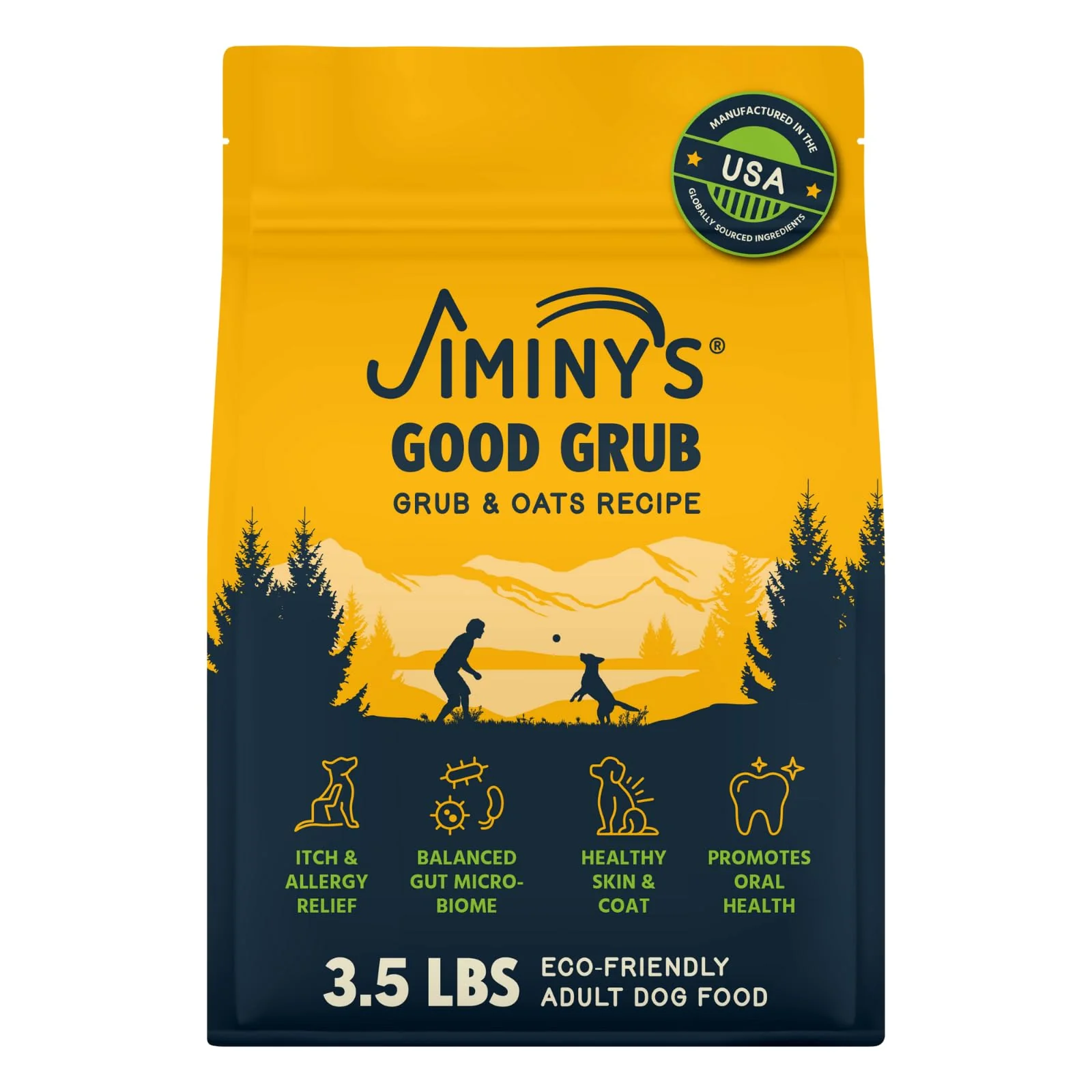 Casual Jiminy’s Good Grub Dry Dog Food – Hypoallergenic Insect Protein USA Made 3.5lb Exclusive