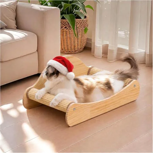 Specialty Avont Sisal Cat Scratcher Bed – 23-Inch Solid Wood Scratch Lounger for Indoor Cats Detailed