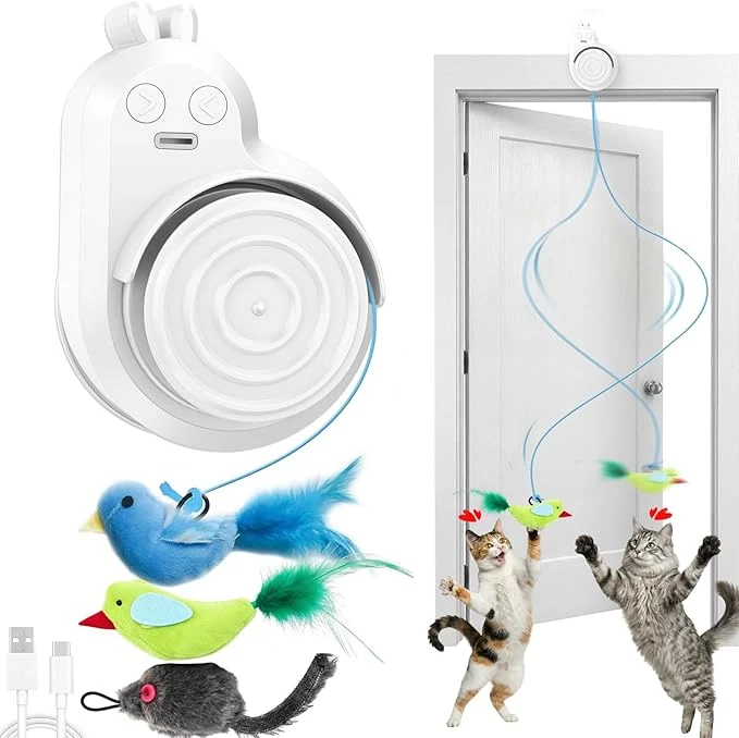 Durable Interactive Cat Toys for Indoor Cats Automatic Electric Flying Bird Feather Expertly Made