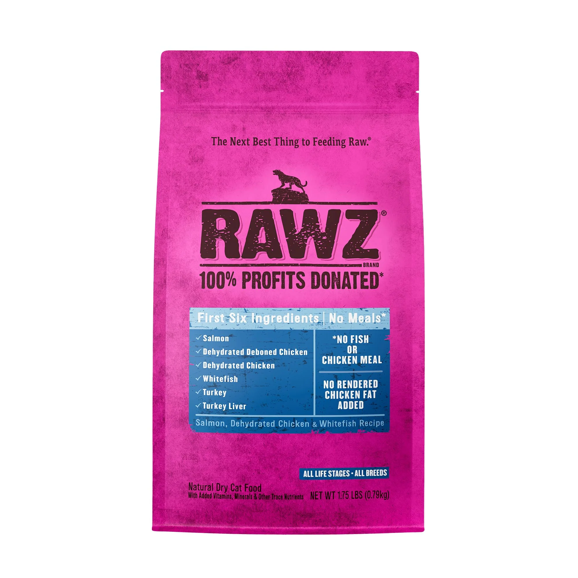 Selected Rawz Salmon Dehydrated Chicken Whitefish Recipe Natural Dry Cat Food – 1.75lb Clean