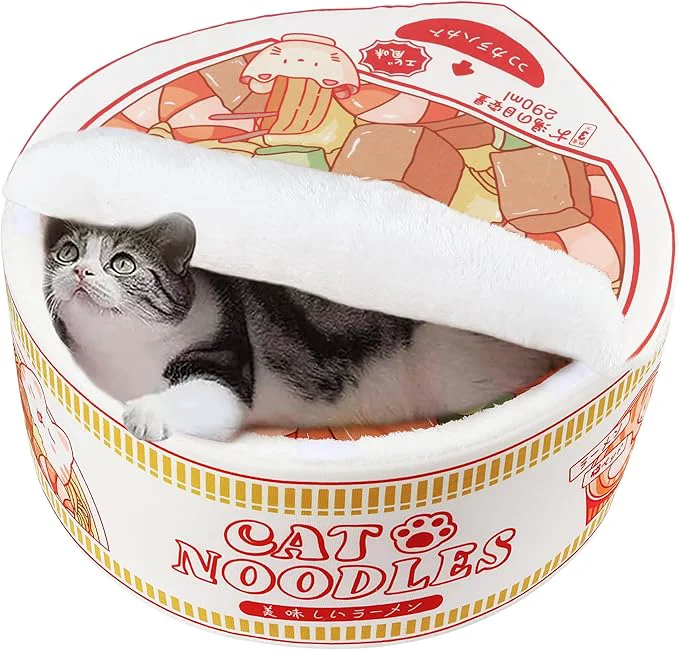 Comfortable 寵幸 Ramen Noodle Dog Cat Bed Keep Warm and Super Soft Creative Pet Nest Smart