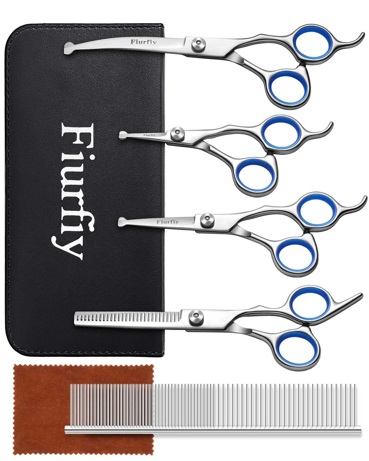 Trendy Fiurfiy 6-in-1 Dog Grooming Scissors – 5CR Stainless Steel Ergonomic Handles Specialty
