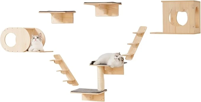Solid VEVOR Wall Mounted Cat Shelves and Perches Expertly Made