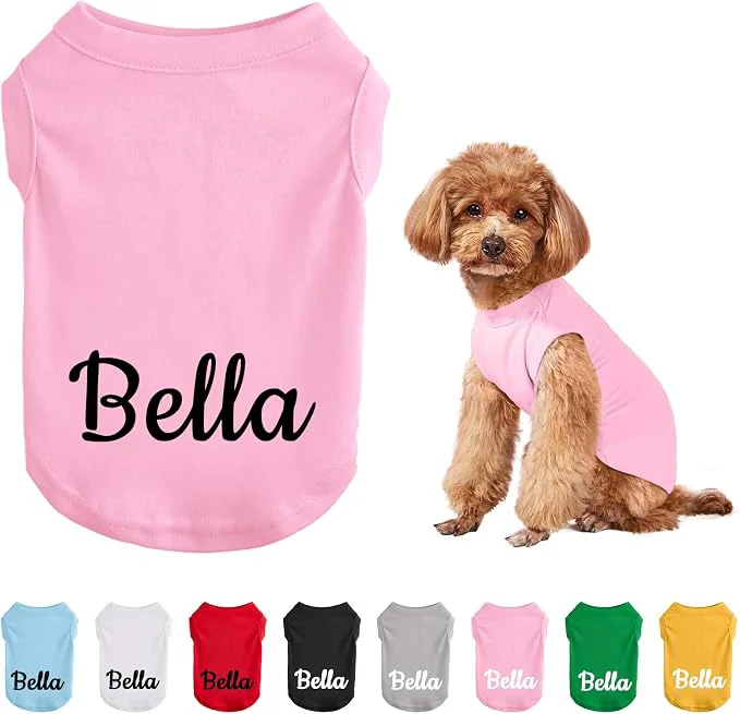 Recyclable Custom Dog T-Shirts with Name for Pet Dogs Breathable Personalized Print or