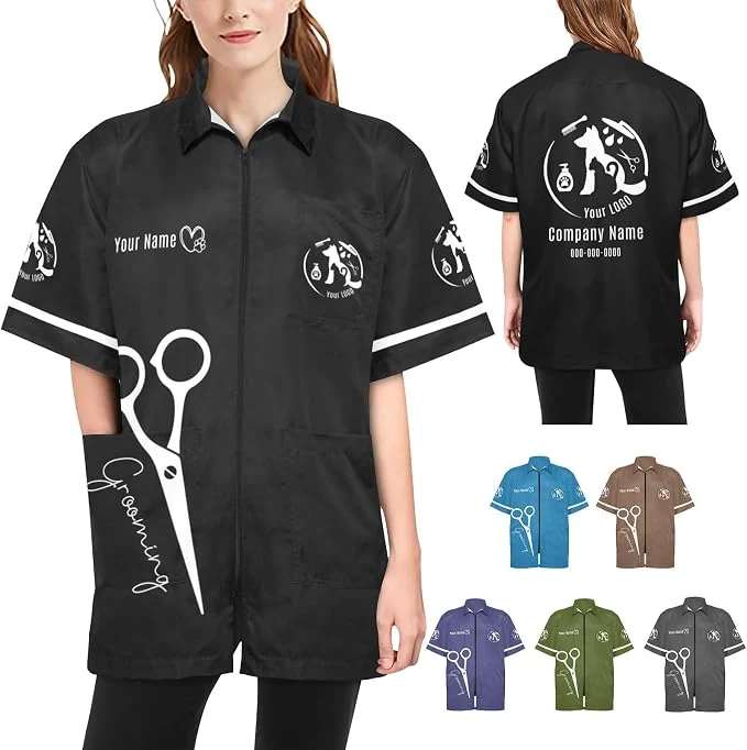 Luxury Custom Pet Grooming Jackets Fashionable